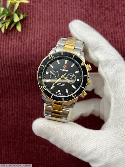 Mens chronograph Watch with stainless steel chain